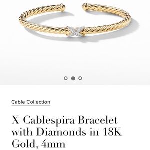 David Yurman Bracelet with Diamonds in 18K